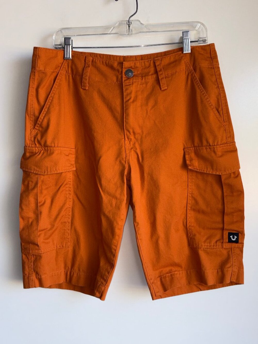 True Religion Cargo Shorts Men's Size 31 Orange